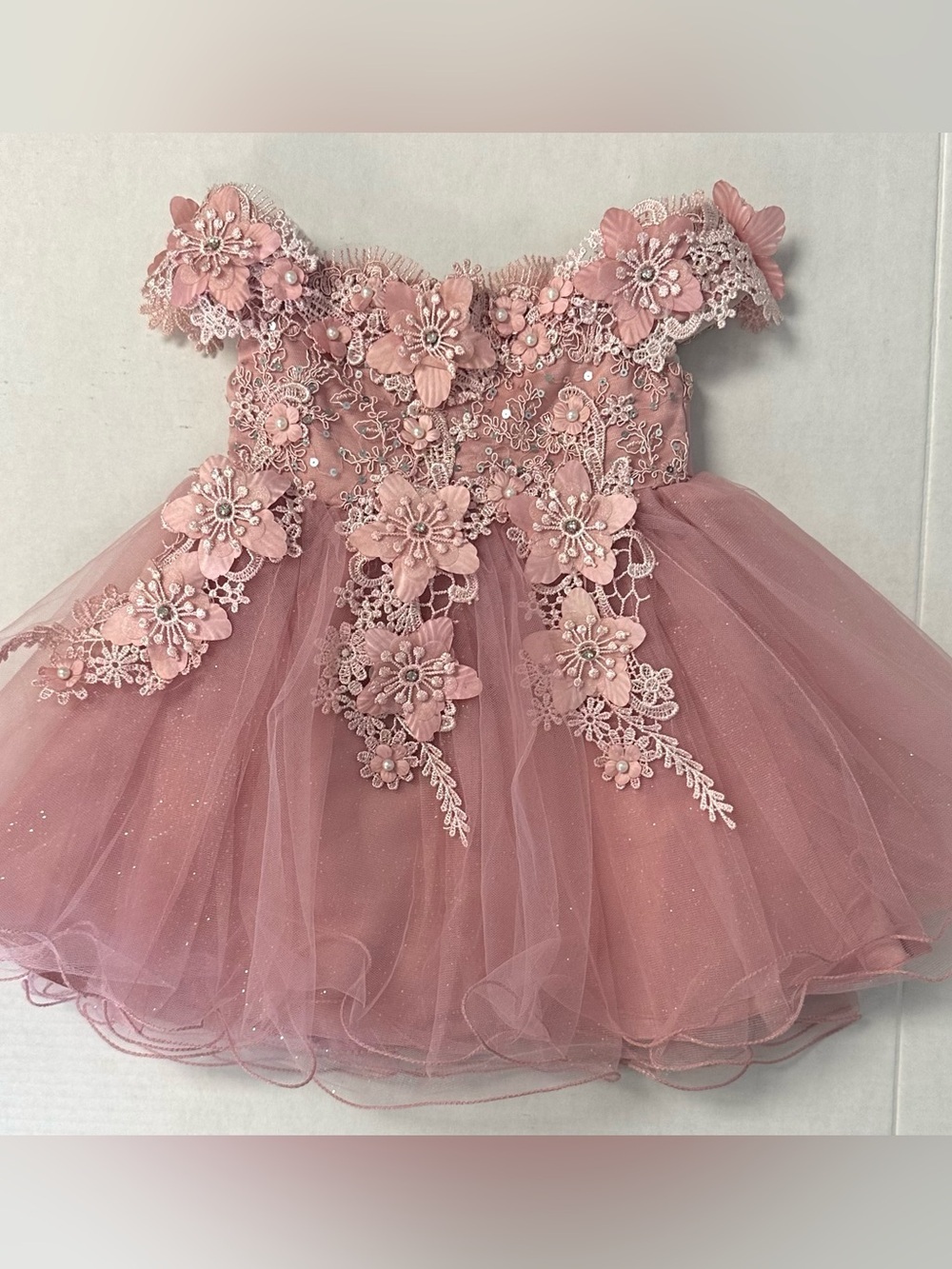 Lala & Erina x Cinderella Couture 3D Floral Pageant Wedding Flower Girl Dress 6m
